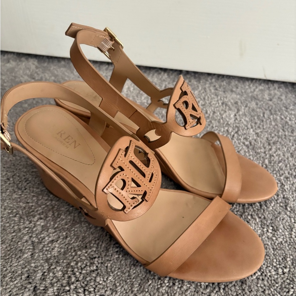 Tan Leather Slingback Sandals